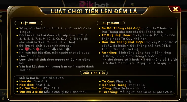 Bứt Phá Giới Hạn Cùng Game Tiến Lên Đếm Lá Tại RikBet Đẳng Cấp Nhất