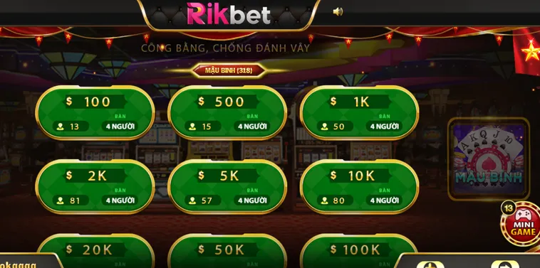 Mậu Binh Tại Rikbet Đỉnh Cao Với Tỷ Lệ Thắng Lớn Nhất Năm 2026
