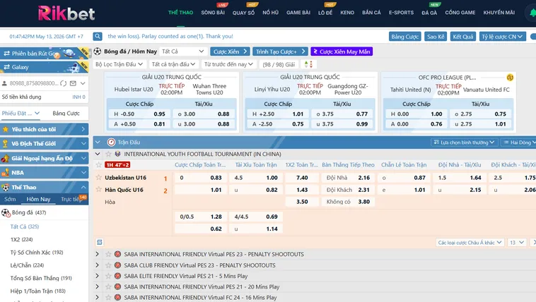 Bứt Phá Giới Hạn Cùng Thể Thao SABA Sports RikBet Siêu Đẳng Cấp Nhất