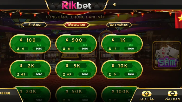 Sâm Lốc Tại Rikbet Trải Nghiệm Cá Cược Đỉnh Cao Cho Mọi Game Thủ