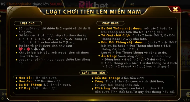 Tiến Lên Miền Nam Tại RikBet Sân Chơi Bài Đỉnh Cao Cho Cao Thủ